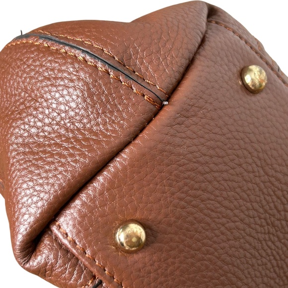 Lodis Sierra Brown Pebbled Leather Tote Travel Carryon Tote - Picture 9 of 10